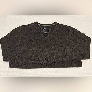 AEO V-Neck Sweater, size M, color Charcoal Grey